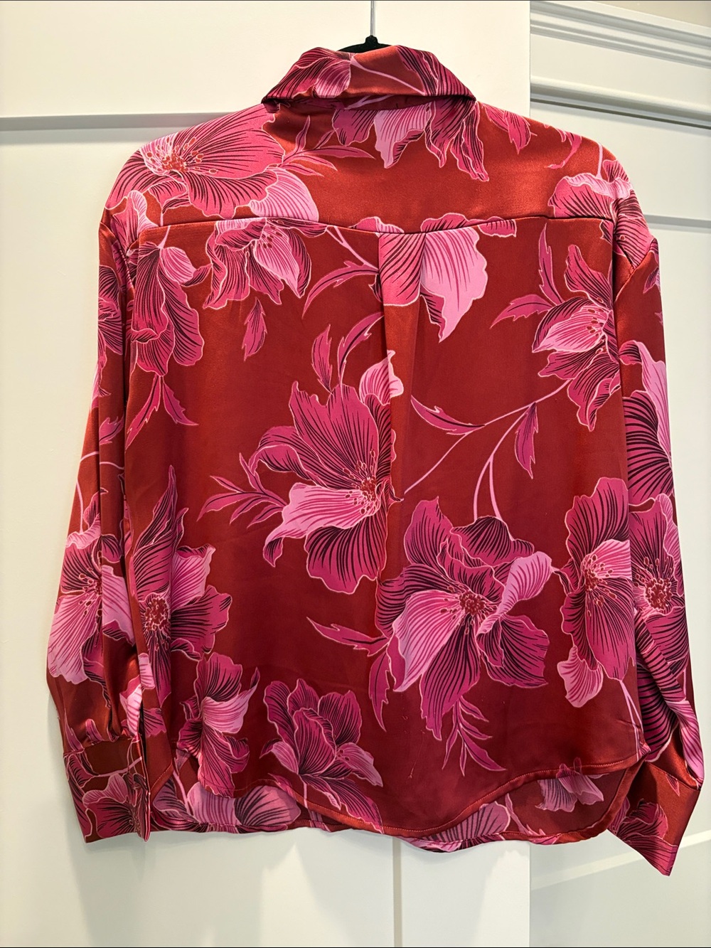 Bailey 44 Red Button Down Shirt with Pink Floral Print size Medium - Picture 4 of 6
